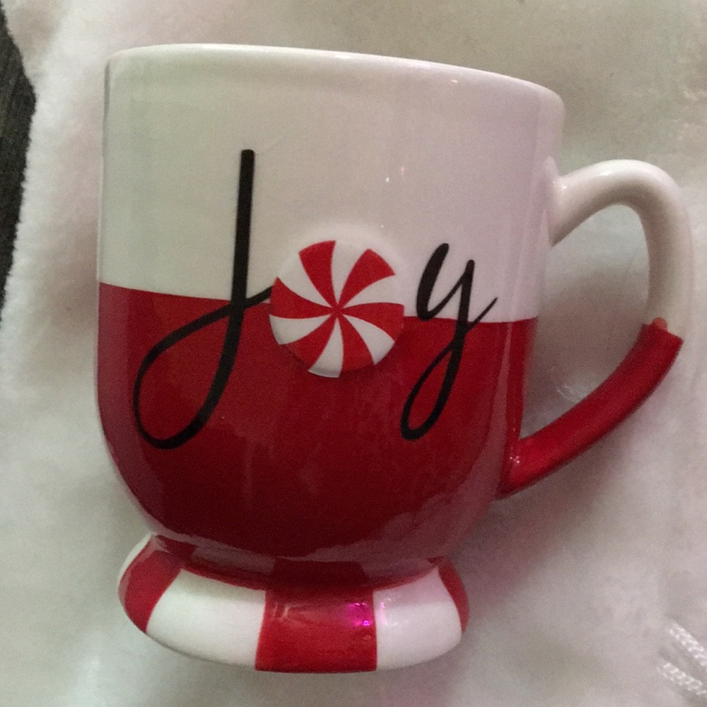 Festive Red and White Joy Mug